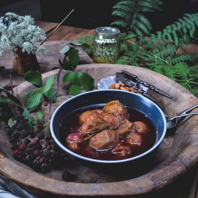 Star Anise Baked Plums